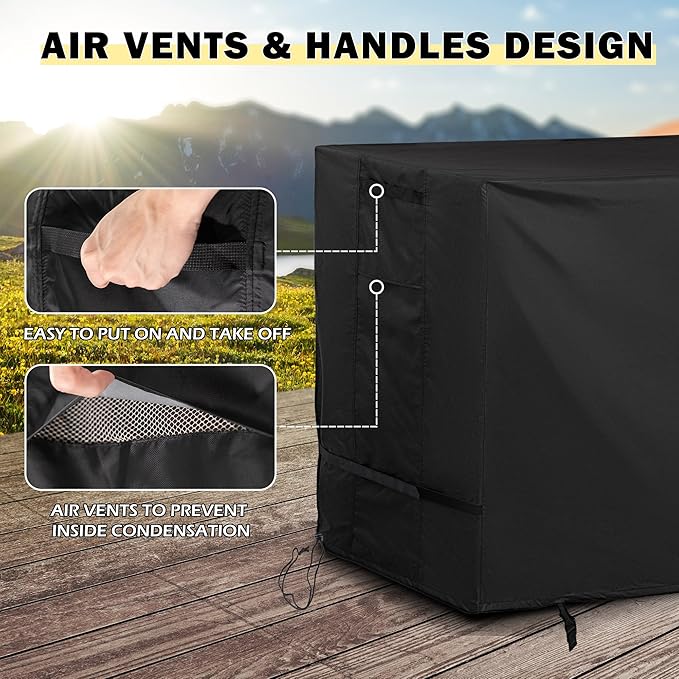 Grill Cover for Electactic G31 Gas Grill with Folding Tables, Griddle Cover for Electactic 3-Burner Gas Griddle with Side Tables Folded