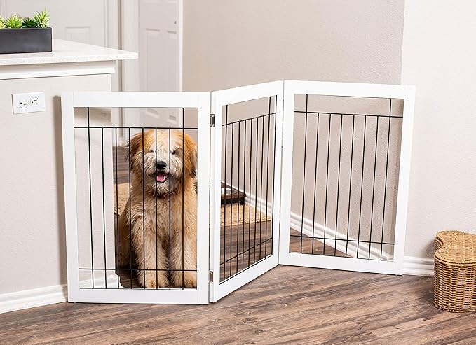 Internet's Best Traditional Wire Dog Gate - 3 Panel - 30" Tall - White