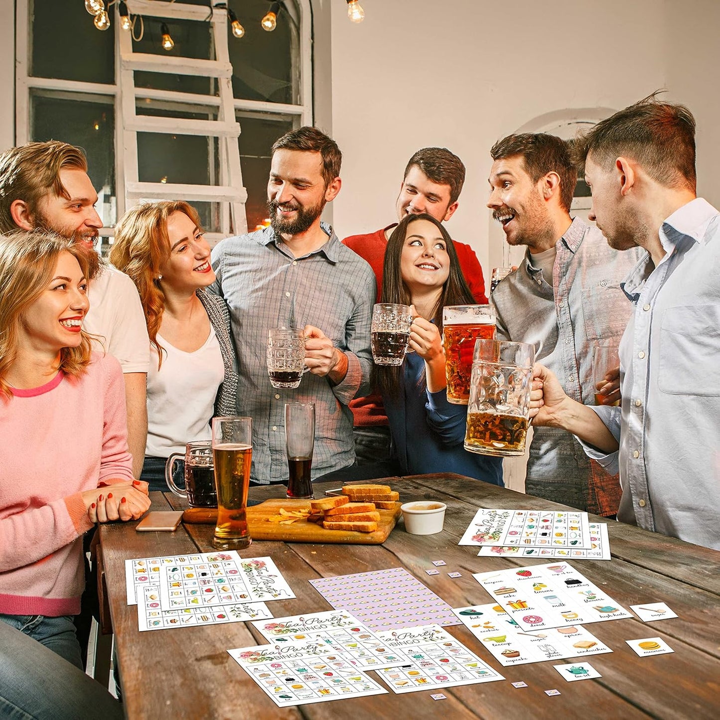 Tea Party Bingo Cards, Tea Bridal Party Games Bingo Cards, School Party, Birthday, Garden Tea Party Favors Supplies Decorations, 24 Players Bingo Game (A02)