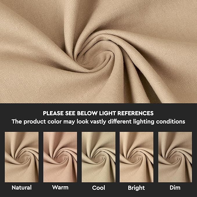 Encasa XO Table Runner 13"x104" Long | Cotton Canvas Fabric | Light Beige Solid Color | Machine Washable & Durable