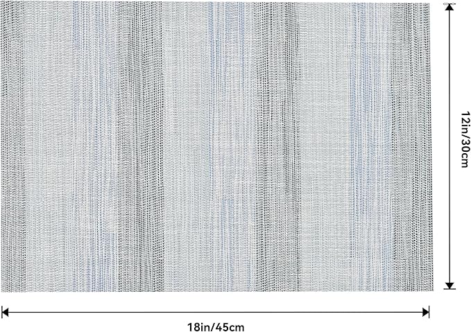 Leetaltree LightSteel Blue Placemats Set of 12 - Heat Resistant Non-Slip Place mats for Dining Table, Washable Durable PVC Vinyl Woven Table Mats（LightSteel Blue, 12）