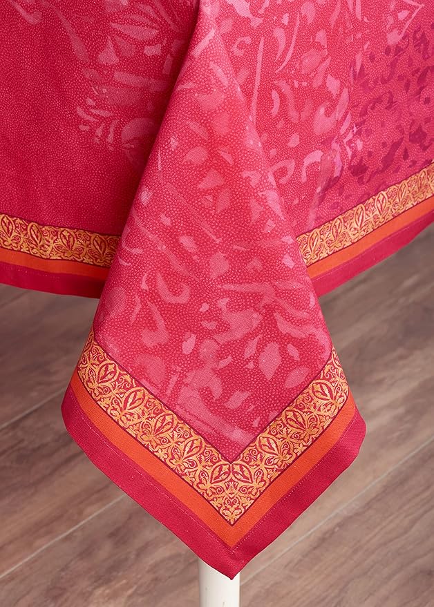 Maison d' Hermine Table Cloth Rectangle Table 100% Cotton 70 x 90 Inches Fall Tablecloth Reusable Everyday Use for Thanksgiving Christmas Decorations Dining Farmhouse Party (Versailles)