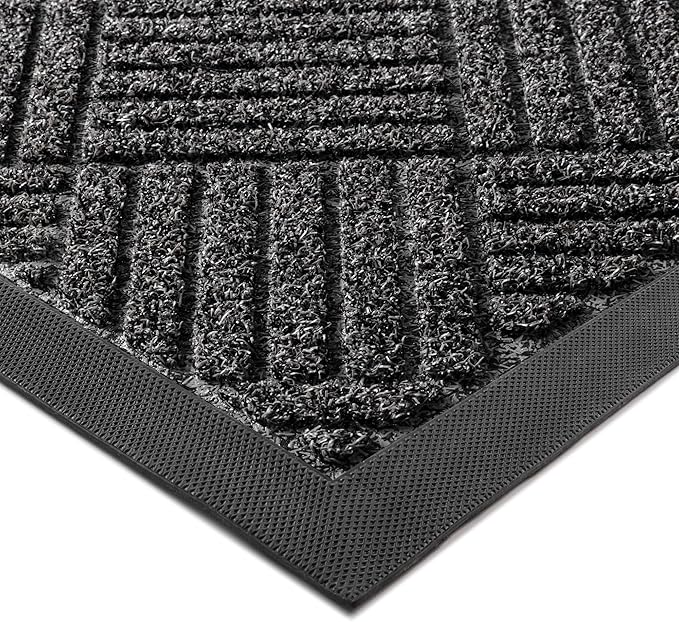 Front Door Mat Outside Entrance, 5' x 3' Heavy Duty Indoor Outdoor Door Mats for Entryway, Trap Dirt Outdoor Doormat Low Profile, Non Slip Welcome Mats for Front Door, Artificial Grass
