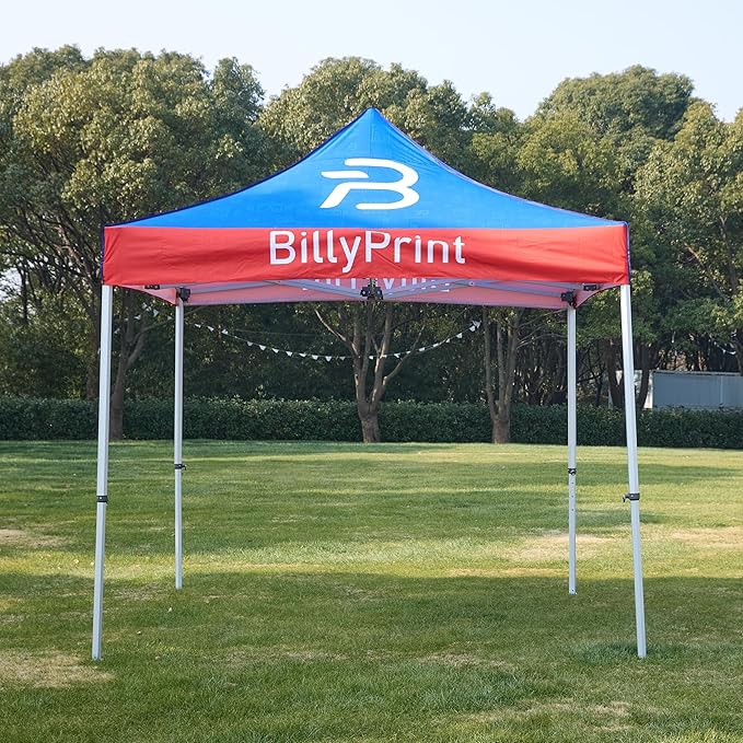 Custom Canopy Tent Top with Logo 10x10 | Pop Up Vendor Tent for Trade Shows, Events | Full-Color Printing | Optional Walls or Heavy-Duty Aluminum Frame | Waterproof UV Fabric | Expedited Service