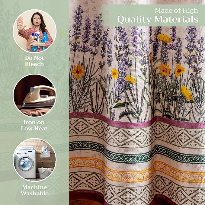 Maison d' Hermine Table Cloth Round Table 100% Cotton 63 Inches Tablecloth Reusable Decorative Everyday Use for Dining Room, Farmhouse, Home, Party, Festive & Wedding Spring Summer - Fanny Lavender