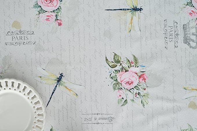 Maison d' Hermine Table Cloth Rectangle Table 100% Cotton 60 x 108 Inches Tablecloth Reusable Decorative for Dining Room, Farmhouse, Home, Party, Festive & Wedding Spring Summer - Champ De Mars