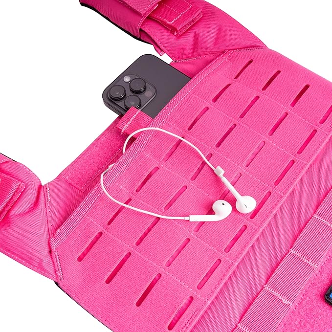 Northgym Adjustable Weighted Vest/Incl. 3D Weight Plates in 14lbs / 20lbs/ 30lbs/ 42.5lbs - Optimized Weight Distribution and with Curved Plates for Running, Functional Training and Working Out