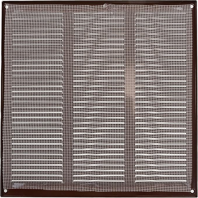 Repa Market 12x12 Inch Air Vent Cover/Brown Galvanized Steel Louvered Grill Cover with Mesh Screen/Wall or Ceiling Vent/Durable Flush Mount HVAC Register for Indoor and Outdoor Ventilation