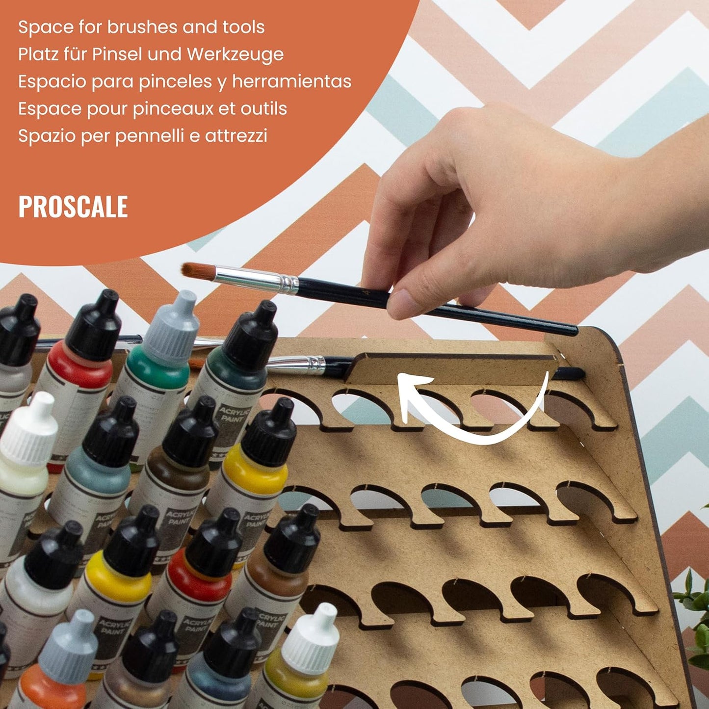 Paint Rack for model paints. Hobby craft Vallejo Tamiya Army compatible wall paint rack stand holder organiser storage for miniature warhammer art artists (26 mm)