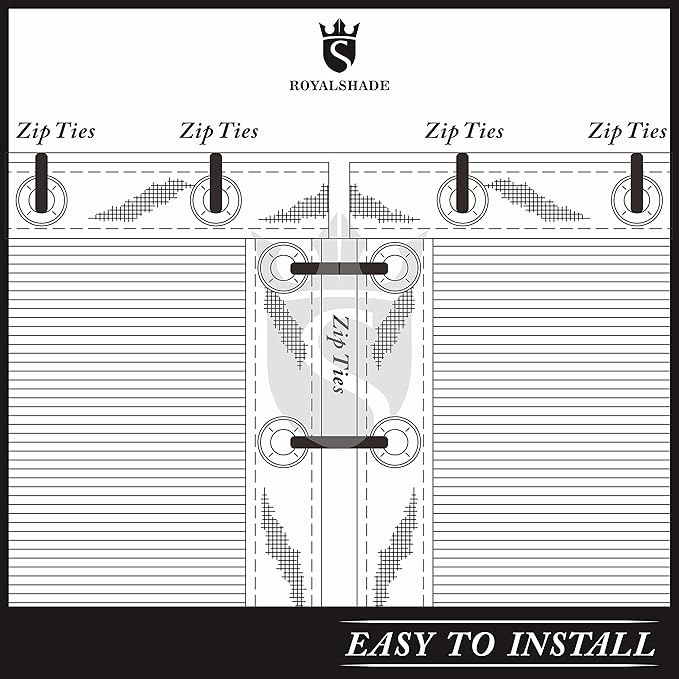 Royal Shade Custom Size 4' x 5' White Fence Privacy Screen Windscreen Cover Netting Mesh Fabric Cloth - Cable Zip Ties Included (We Make Custom Size)
