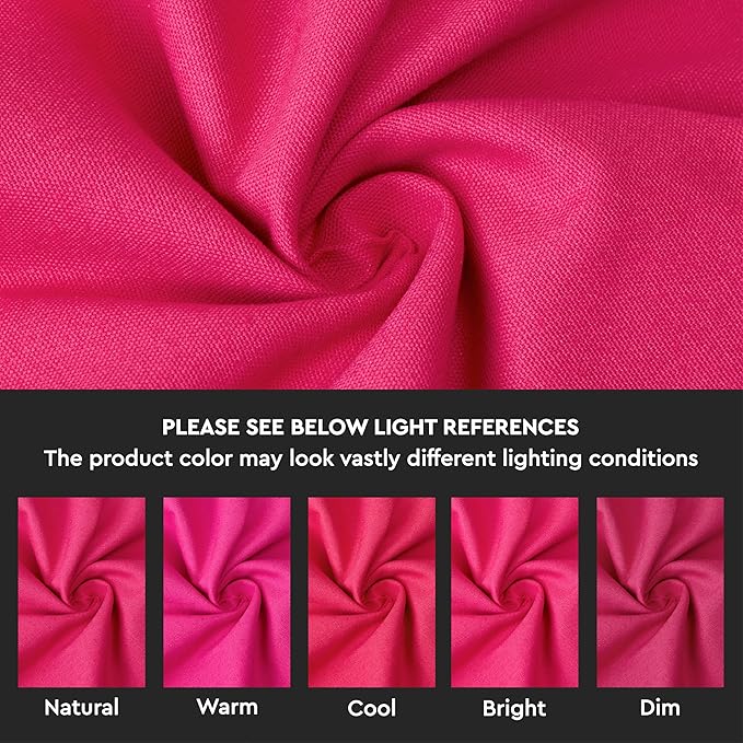 Encasa XO Table Runner 13"x104" Long | Cotton Canvas Fabric | Hot Pink Solid Color | Machine Washable & Durable