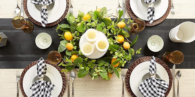DII PVC Tabletop Collection Woven Indoor/Outdoor, Table Runner, 14x72, Black