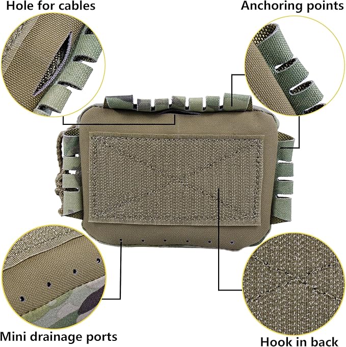Tactical NVG Battery Pouch Helmet Mounted, Counter Weight Pouch GP Balance Retention for Fast MK1 PJ Airsoft Helmet