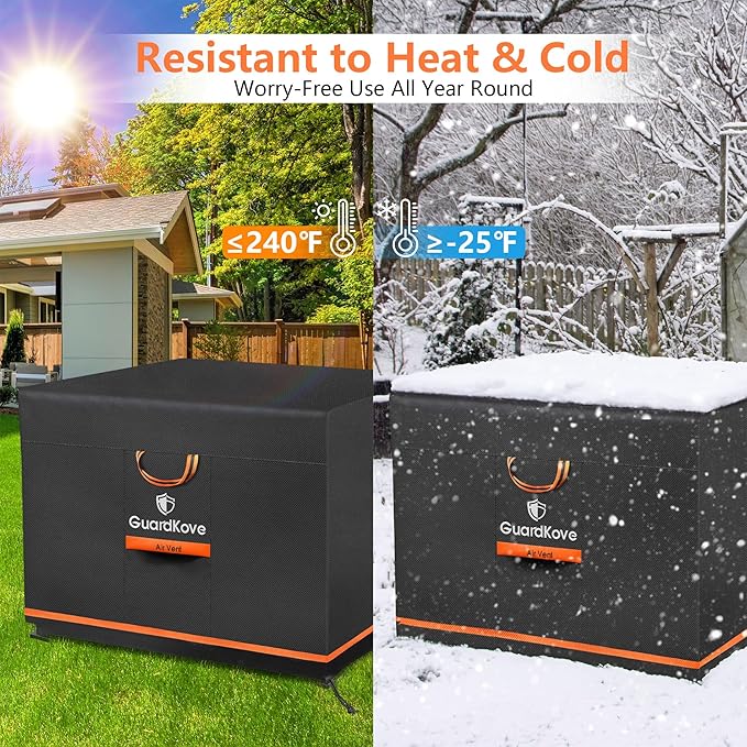 [Upgraded 1000D Heavy Duty Fabric] 36” Fire Pit Cover Square for 33”- 36” Fire Pit/Table, Waterproof Tear & Fade Resistant Firepit Cover with Buckle, Air Vents, Drawstring (36”L x 36”W x 20”H, Black)