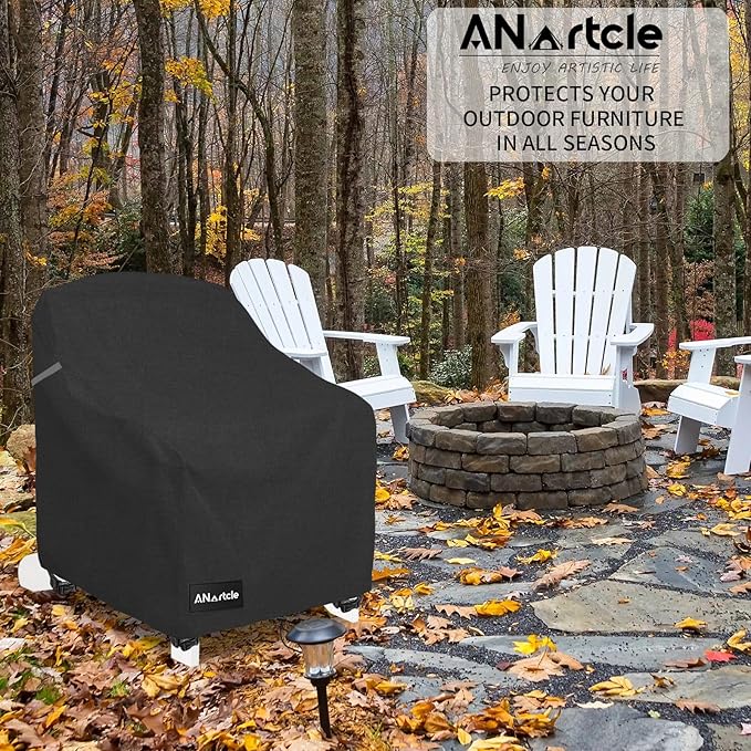 Patio Chair Covers,600D Waterproof Heavy Duty Outdoor Lawn Patio Furniture Covers,Patio Swivel Chair Covers for Outdoor Furniture,(32W x 35D x 36H inches) Black