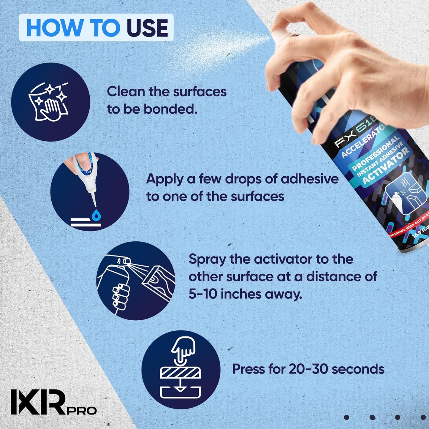 CA Glue Activator Spray (2x16.9 oz) – Super Glue Accelerator for Instant Bonding | Fast-Drying Cyanoacrylate Activator for Woodworking, Plastic, Metal, 3D Printing, Guitar, DIY, and Repairs