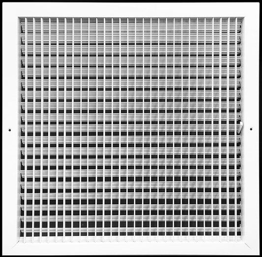 20" X 20" Adjustable AIR Supply Diffuser - HVAC Vent Cover Sidewall or Ceiling - Grille Register - High Airflow - White [Outer Dimensions: 21.75"w X 21.75"h]