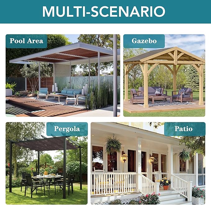 HolidayIdeas Outdoor Curtains for Patio Waterproof-4 Panels 54x84 Inch Windproof Weatherproof Privacy Sage Green Curtains-Grommet Top and Tab Bottom Drape for Gazebo, Porch, Pergola, Cabana, Backyard