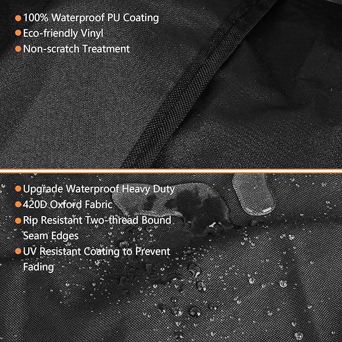 Outdoor 600D Heavy Duty Grill Cover for Traeger Ironwood 650 Series, Full-Length Grill Cover Grill Accessory Waterproof Pellet Cover Compatible with Traeger Ironwood 650 Accessories BAC505,Black