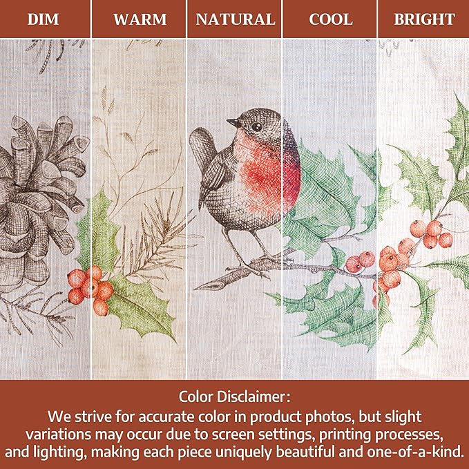 Maison d' Hermine Table Cloth Rectangle Table 100% Cotton 54 x 72 Inches Fall Tablecloth Reusable Everyday Use for Thanksgiving Christmas Decorations Dining Farmhouse Party (Christmas Dew)