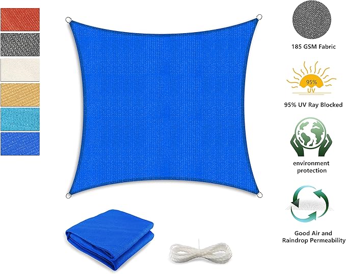 Tronssien Rectangle 10'x13' Sun Shade Sail,95% UV Blockage Canopy Awning for Outdoor Patio and Garden, Yard Activities