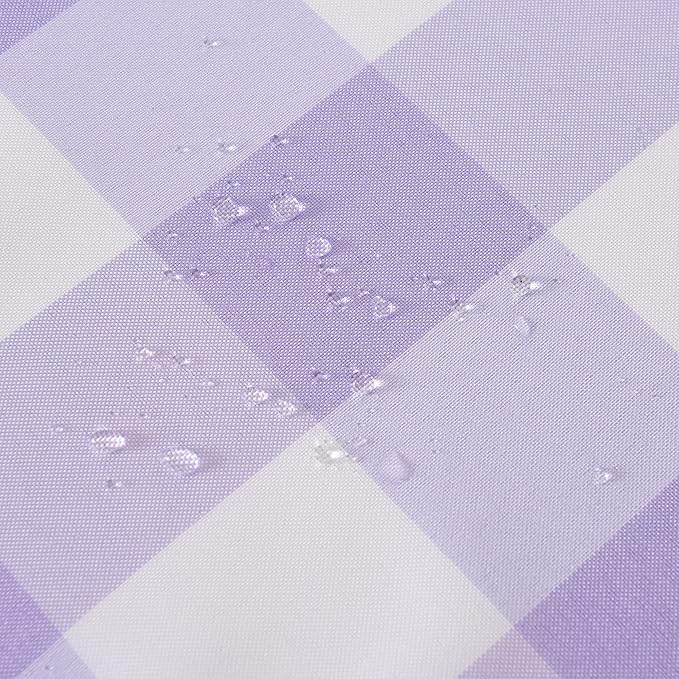 2 Pack Waterproof Polyester Fabic Rectangle Checkered Tablecloth，60x84 Outdoor Table Cloth，Oil Stain Prevention Table Cloth for Pinics and Parties（Lavender and White）