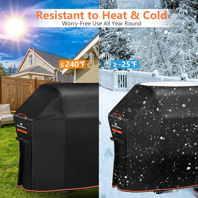 [Upgraded 1000D Heavy Duty Fabric] 48" Grill Cover for Weber Spirit and Spirit II 200 Series Outdoor Gas Grills, Super Waterproof BBQ Cover, Tear &Fade Resistant 7138 Grill Cover for Weber with Buckle