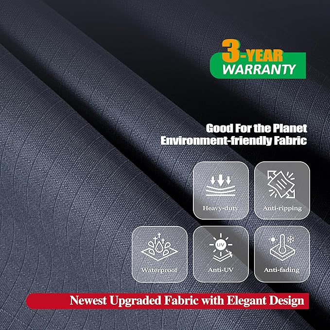 F&J Outdoors Grill Cover Waterproof UV Resistant for 2 Burner Charcoal Gas BBQ, 48Wx27Dx43H in, Grey