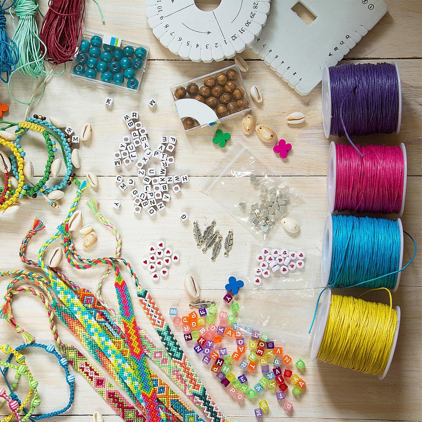 MECCANIXITY Waxed Cord 0.8mm Waxed Polyester Cord 175 Yard Wax String for Bracelet Making,Necklaces, Beading,Jewelry Making and DIY Crafts(White)