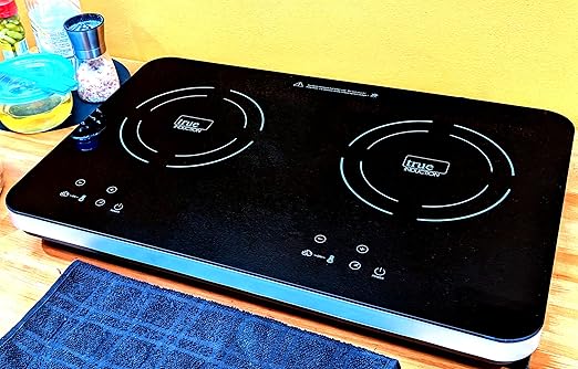 TI-2C 23 inch Portable Dual Induction Glass-Ceramic Cooktop, 1750W, UL1026 Certified