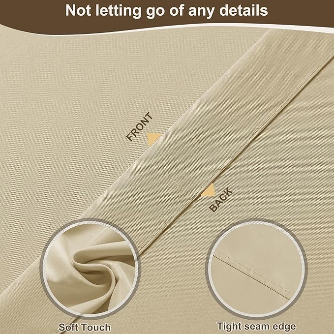 HolidayIdeas Outdoor Patio Curtains Waterproof with Rod Pocket 6 Pcs 110x84 Inch-Weatherproof Balcony Outdoor Curtains for Apartments,Porch, Gazebo, Pergola, Sliding Glass Door, Cream