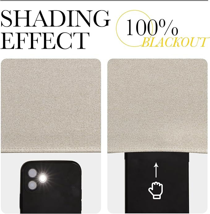 NICETOWN 100% Blackout Outdoor Curtains for Patio Waterproof 2 Panels, Linen Textured Thermal Insulated Indoor/Outdoor Drapes for Gazebo, Privacy Sun Shades for Porch, Garden, W52 x L108 Inch, Natural