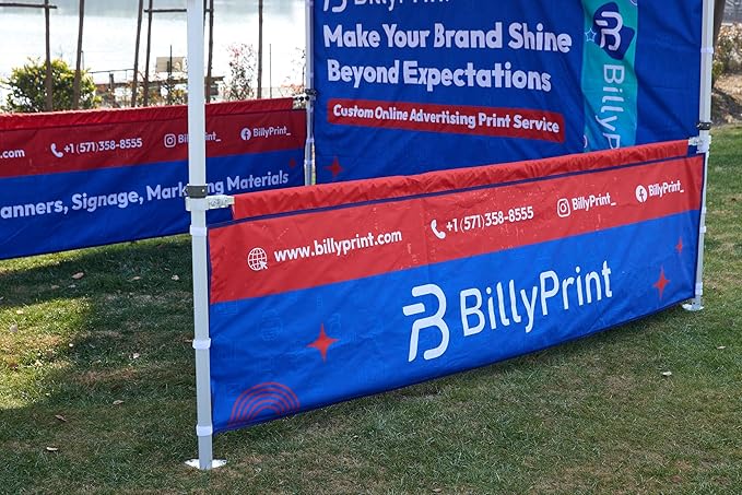 Custom Half Wall for 10' x 10' Canopy Pop-Up Tent for Tradeshows, Featuring Your Logo (Only 1 Half Wall, Excluding Canopy Tent on Front Picture)