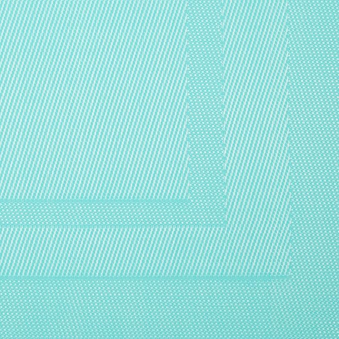 DII PVC Tabletop Collection Woven Indoor/Outdoor, Placemat Set, 13x17.25, Aqua, 6 Piece