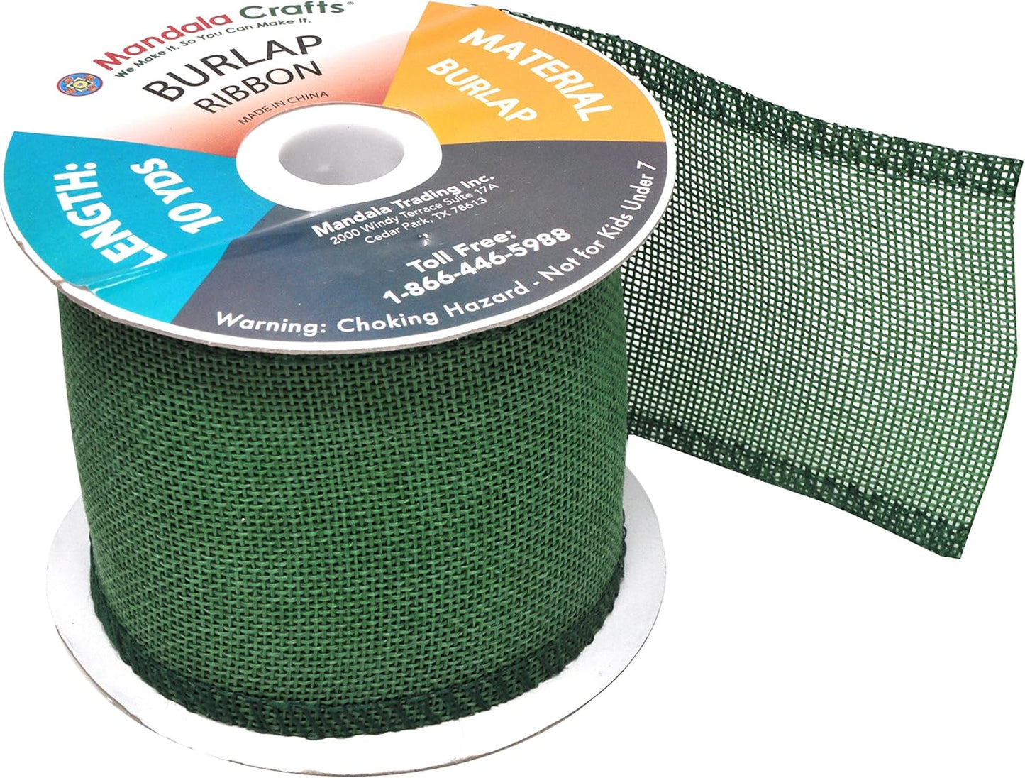 Mandala Crafts Green Burlap Ribbon 3 Inches Wide Jute Ribbons for Crafts - 20 Yds Roll Rustic Burlap Wrap Trim Ribbons for Wreaths Bows Wedding Party Decoration