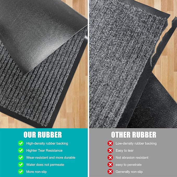 Azadx 3'x6' Front Door Mat Heavy Duty Indoor Outdoor Door Mat Non-Slip Backing Doormat for Entryway Stain and Fade Resistant Commercial Floor Mats Entry Mat Low Profile Welcome Door Mats