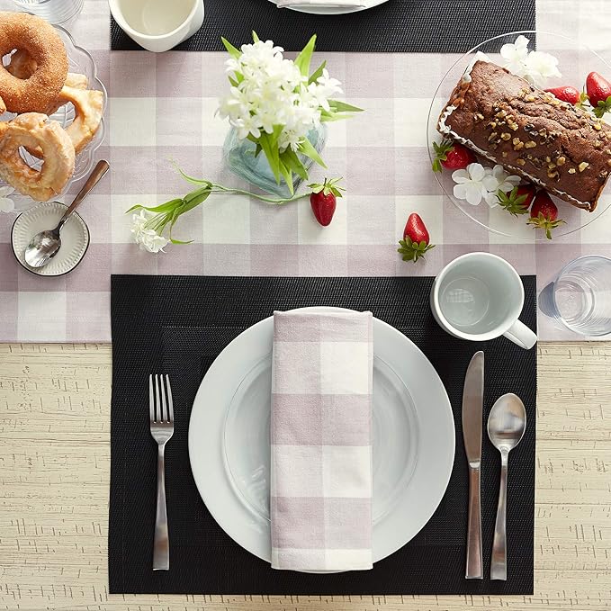 DII PVC Tabletop Collection Woven Indoor/Outdoor, Placemat Set, 13x17.25, Black, 6 Piece (Pack of 12)
