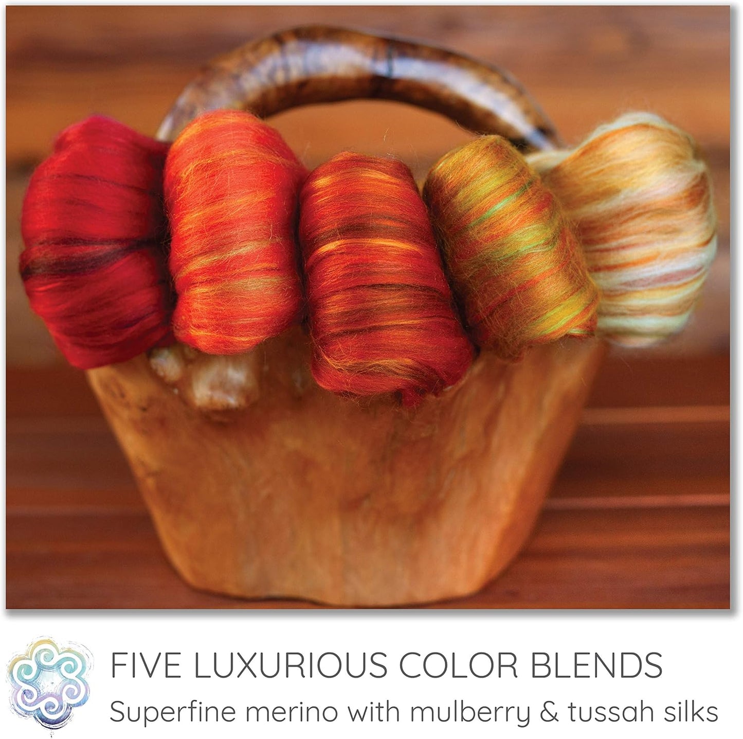 Merino Silk Luxe Tonal Designer Blend. Superfine Merino, Mulberry, Tussah Silk. Top Roving for Spinning or Felting. Spice Market 5oz