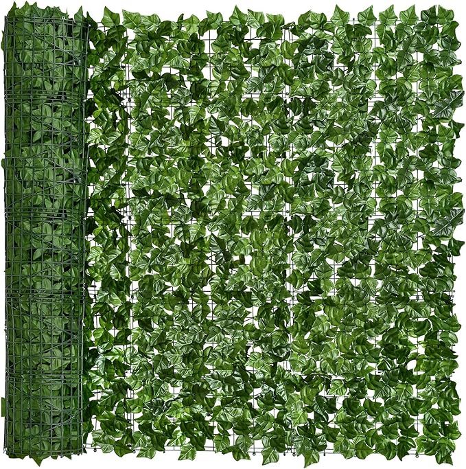 DearHouse Artificial Ivy Privacy Fence Wall Screen, 59x216.5inch Artificial Hedges Fence and Faux Ivy Vine Leaf Decoration for Outdoor Garden Decor