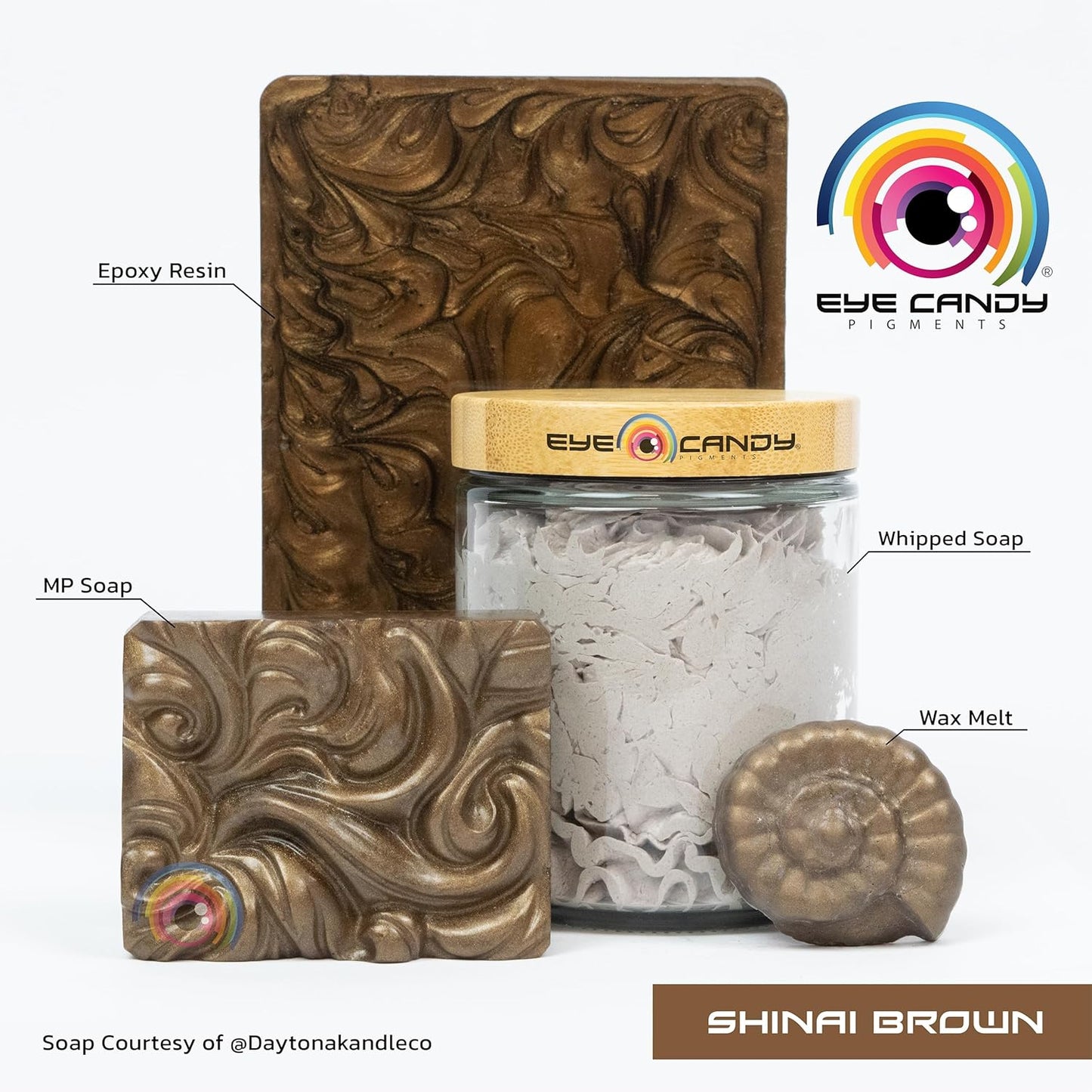 Eye Candy Premium Mica Powder Pigment “Shinai Brown” (25g) Multipurpose DIY Arts and Crafts Additive | Woodworking, Epoxy, Resin, Bath Bombs, Soap, Nail Polish, Lip Balm (Shinai Brown, 25G)