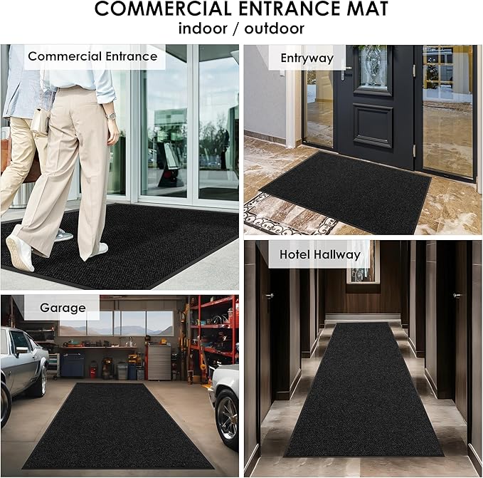 2′ x 52′ Front Door Mat Indoor Outdoor Entrance, Commercial Floor Mat Heavy Duty Dirt Trapper Entryway Doormat, Custom Size Non Slip Rubber Backing Welcome mat, Door Mat for High Traffic Area