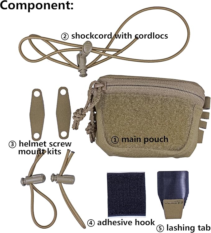 Tactical NVG Battery Pouch Helmet Mounted, Counter Weight Pouch GP Balance Retention for Fast MK1 PJ Airsoft Helmet