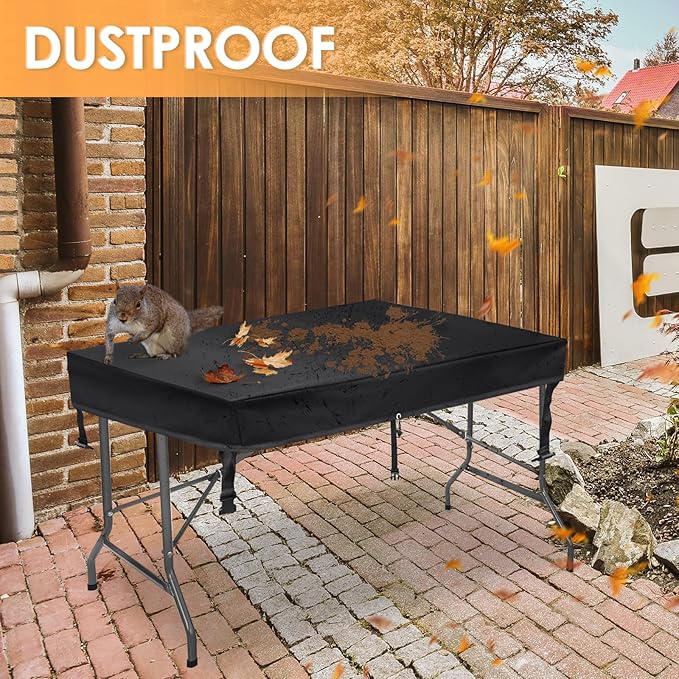 TOHONFOO Rectangular Folding Table Cover - Waterproof Anti-UV Outdoor Table Covers - Outdoor Table Cover 72" L x 30" W x 6" H