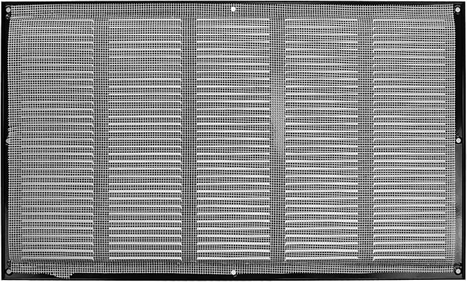 Repa Market Air Vent Cover 20x12 Inch (Outer Dimensions) Black Galvanized Steel Louvered Grill Cover with Mesh Screen/Wall or Ceiling Vent/HVAC Register for Indoor and Outdoor Ventilation