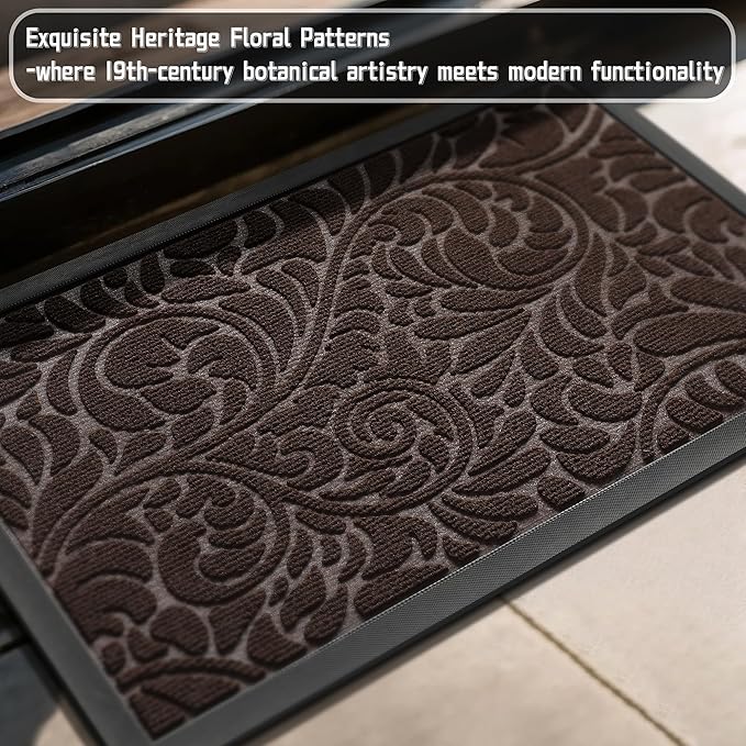 Yimobra Large Door Mat Outside Entrance 36x24, Waterproof Sturdy Outdoor Mats for Front Door, Heavy Duty Non-Slip Doormat for Garage Patio Entryway Indoor, Easy Clean, Coffee