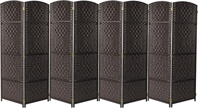 Sorbus 8 Panel Room Divider 6 ft. Tall - Privacy Screen, Extra Wide Double Hinged Panels, Diamond Double-Weaved, Partition Room Dividers and Folding Privacy Screens, Wall Divider for Room Separation