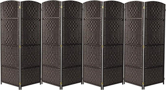 Sorbus 8 Panel Room Divider 6 ft. Tall - Privacy Screen, Extra Wide Double Hinged Panels, Diamond Double-Weaved, Partition Room Dividers and Folding Privacy Screens, Wall Divider for Room Separation