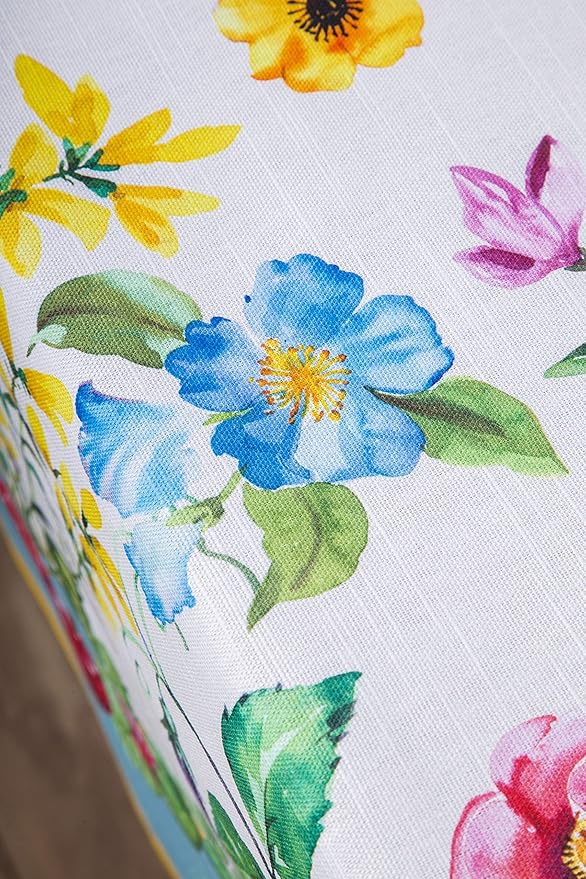 Maison d' Hermine Table Cloth Square Table 100% Cotton 54 x 54 Inches Tablecloth Reusable Decorative Everyday Use for Dining Room, Farmhouse, Home, Party, Festive & Wedding Spring Summer - Giverny