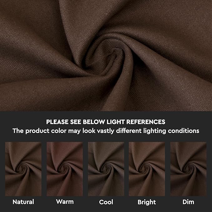 Encasa XO Table Runner 13"x59" Long | Cotton Canvas Fabric | Dark Taupe Solid Color | Machine Washable & Durable