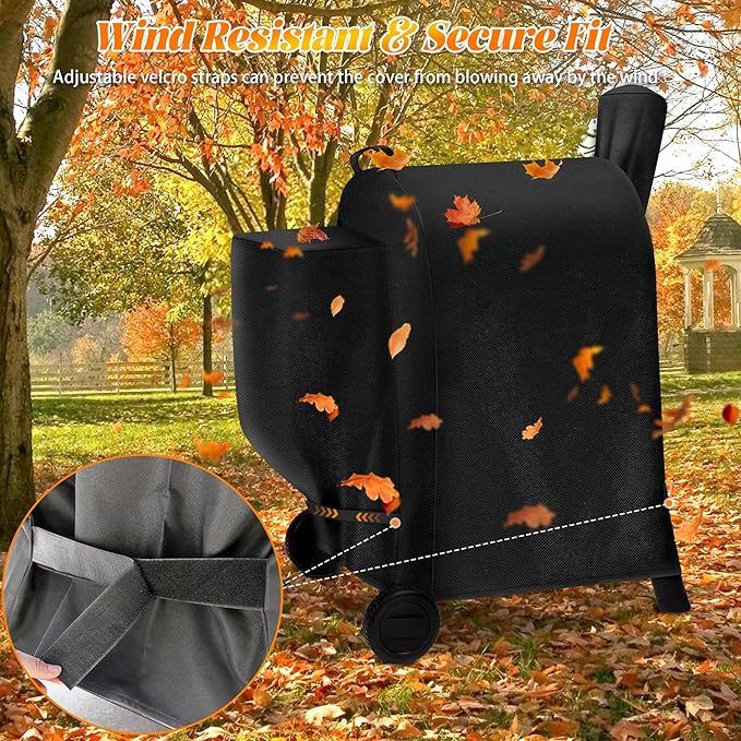 Grill Cover for Traeger Pro 575 22 Lil' Tex Elite Wood Pellet Smoker Replacement Parts BAC503 600D Outdoor Waterproof BBQ Covers for Z Grills 550B Grilling Accessory